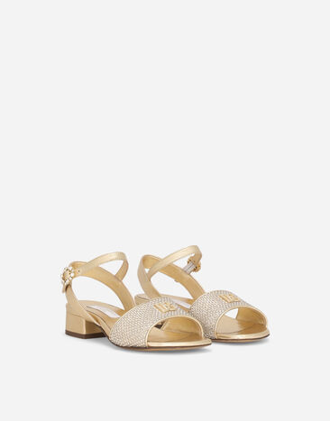 Dolce&Gabbana Foiled nappa leather sandals with fusible-rhinestones Gold D11218AA630