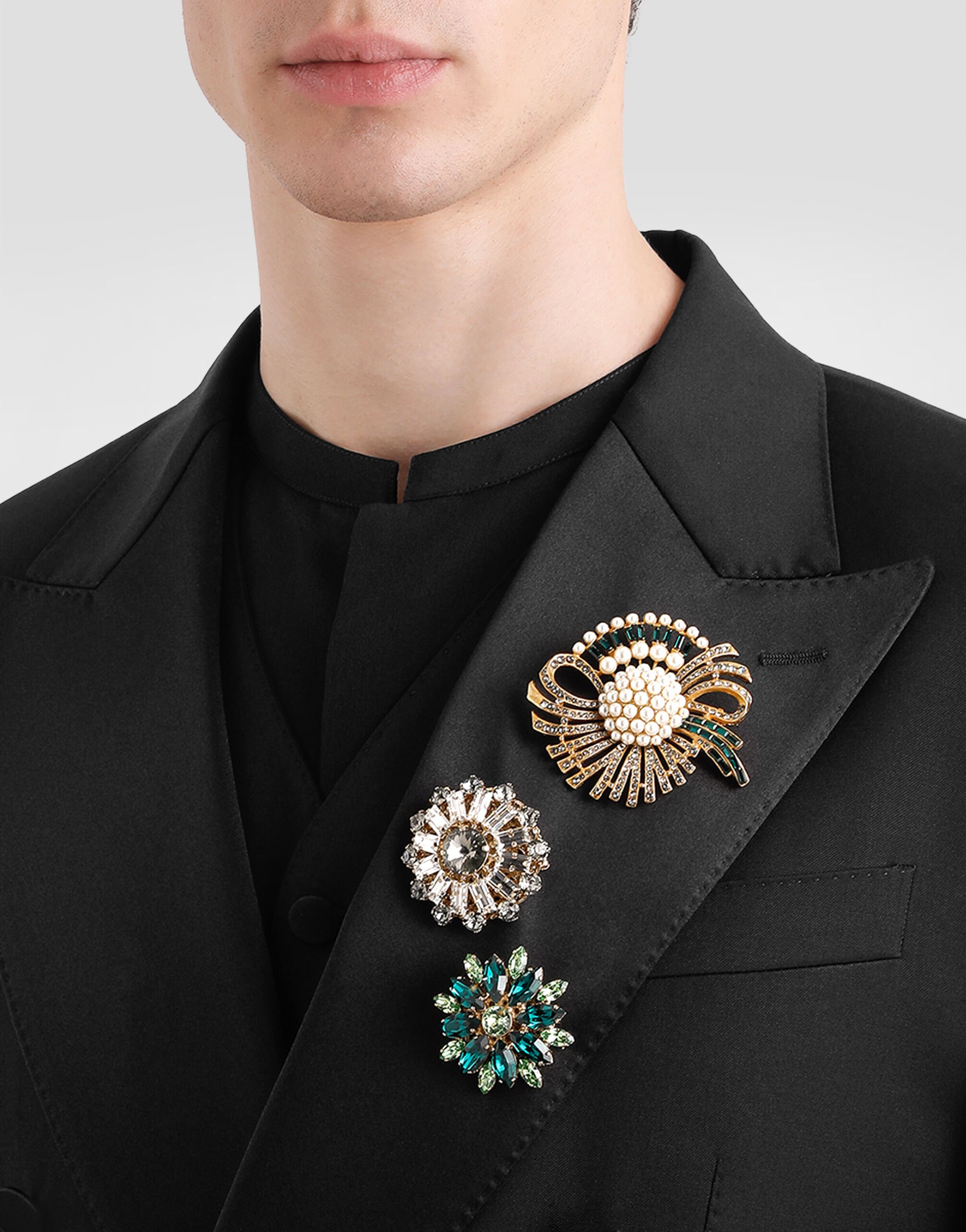 ドルチェ&ガッバーナ　ラペルピン Multicolorのメンズ Brooch with rhinestones | Dolce&Gabbana®