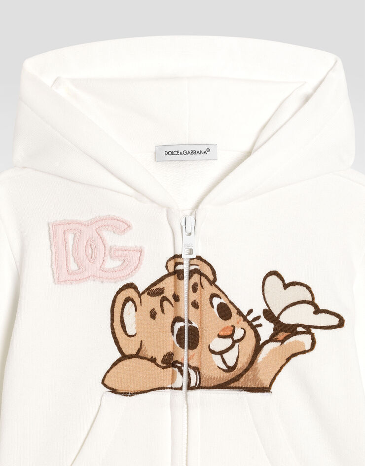 Dolce & Gabbana Hooded sweatshirt with leopard print Multicolor L2JWCGII7IR