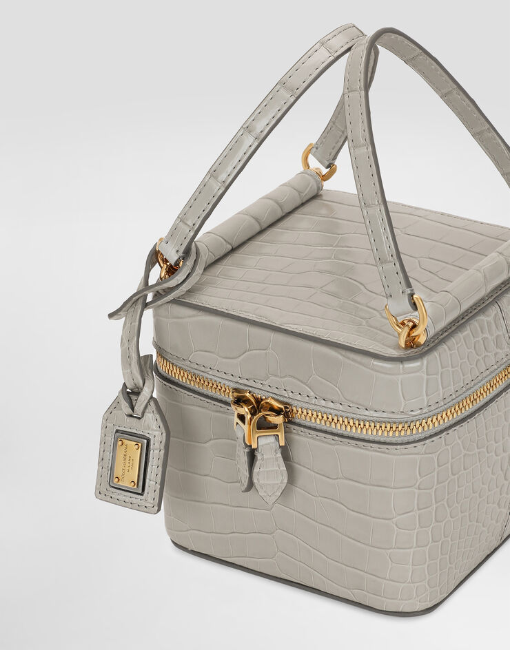 Dolce & Gabbana حقيبة يد سيسيلي طويلة من جلد تمساح مطبعة BB7715B2EM0
