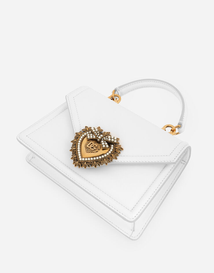 Dolce & Gabbana Маленькая сумка Devotion из гладкой телячьей кожи БЕЛЫЙ BB6711AV893