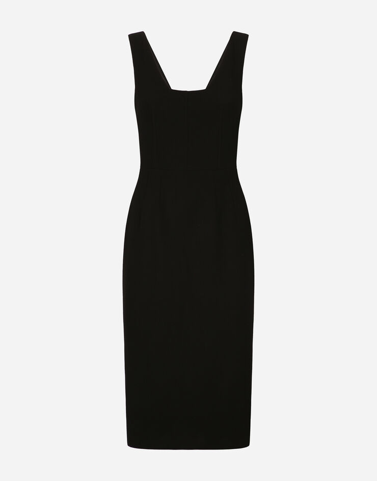 Dolce & Gabbana Wool crepe midi dress Black F6H6ETFU2TZ