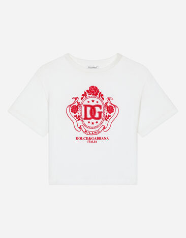 Dolce & Gabbana Camiseta de punto con logotipo DG Blanco L5JTNLG7N0Z