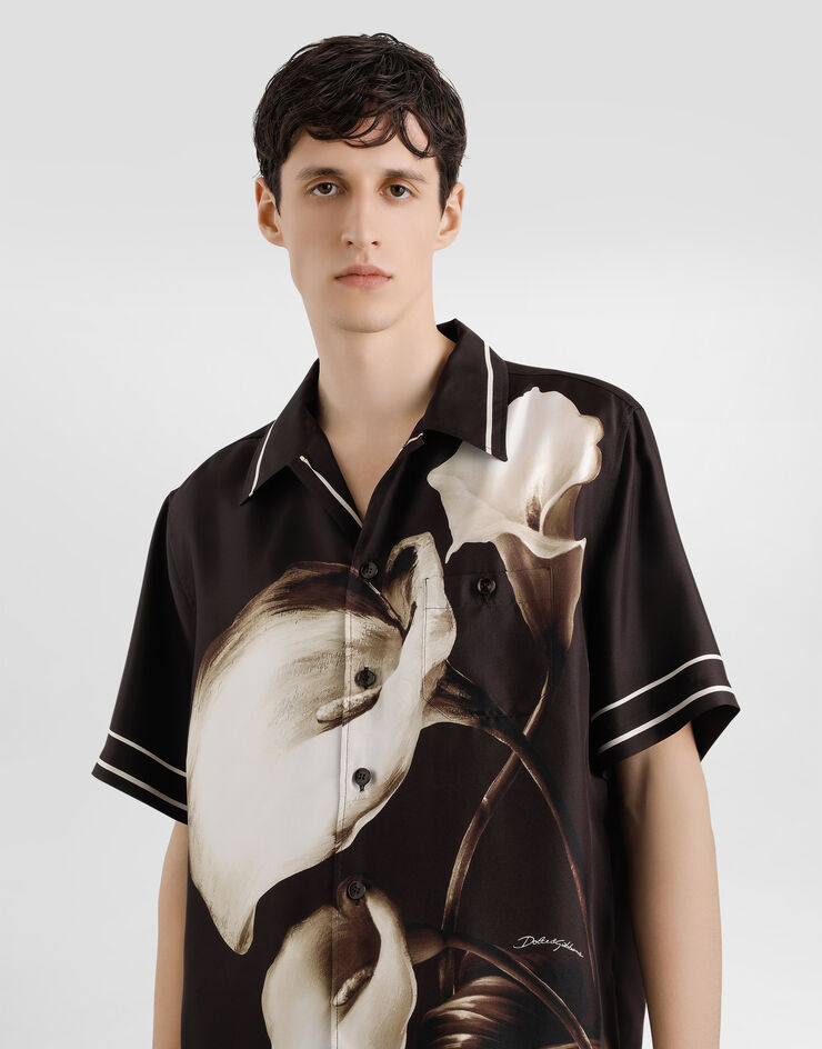 Dolce & Gabbana Calle lily-print hawaii silk twill shirt Print G5JH9THI1Z0