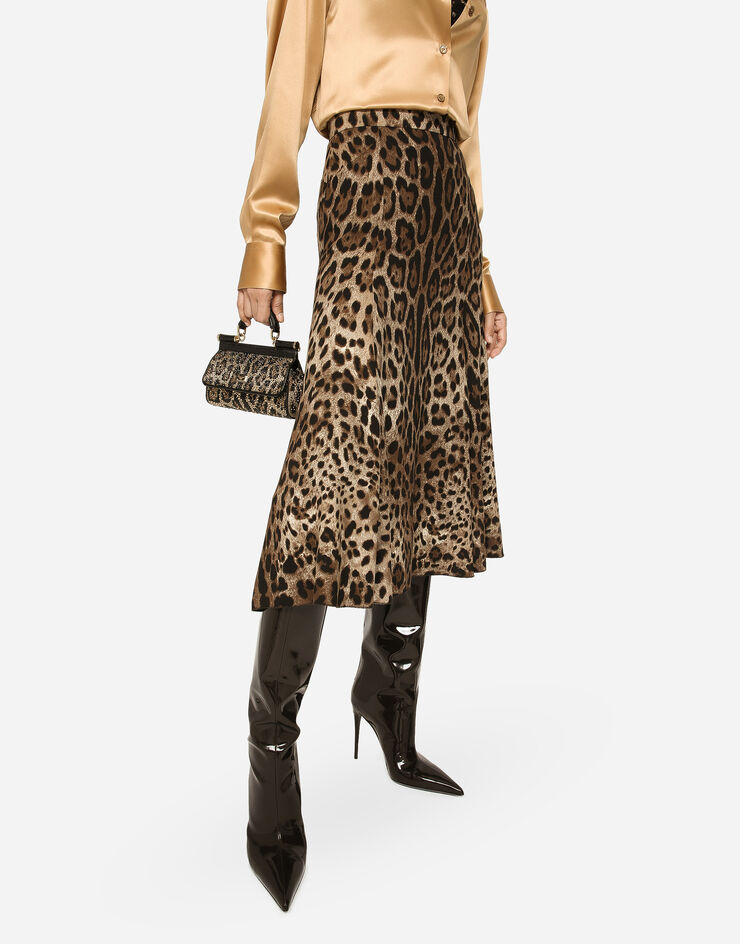 Dolce&Gabbana Leopard-print cady circle skirt Animal Print F4CQCTFSRKI