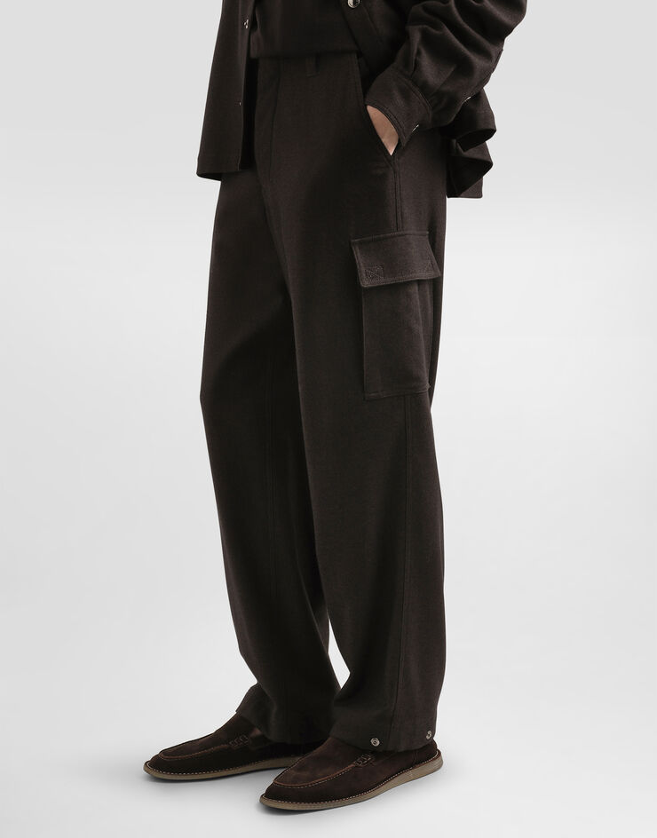 Dolce & Gabbana Melange wool mat trousers Brown GP0P5TFURNC