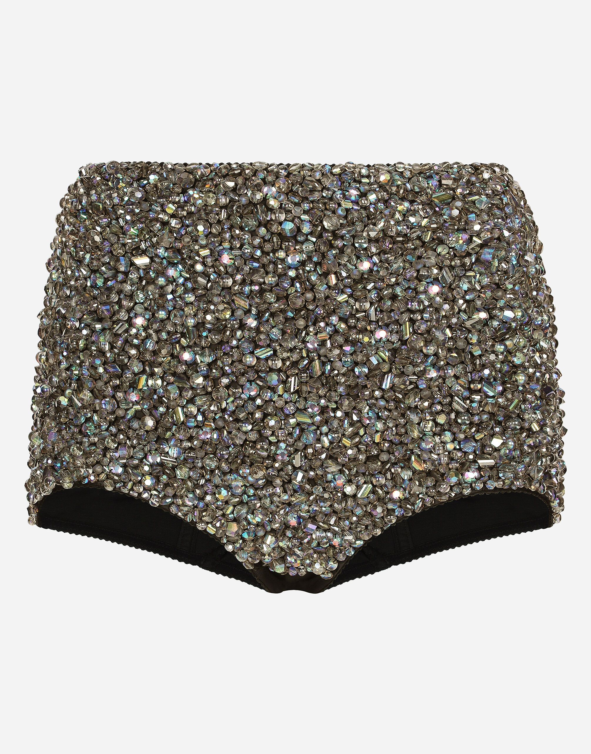 Dolce & Gabbana KIM DOLCE&GABBANA High-waisted panties with all-over rhinestone embellishment Print FTC3HTHS5Q0