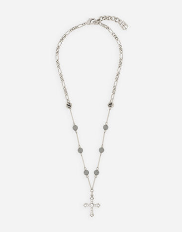 Dolce & Gabbana Collar de esferas con cruz de strass «DNA» Silber WNQ1D8W1111