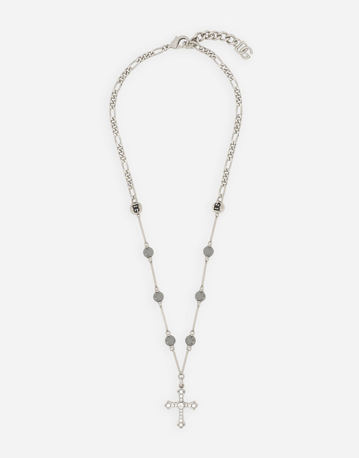 Dolce & Gabbana Collar de esferas con cruz de strass «DNA» Silber WNQ1D8W1111