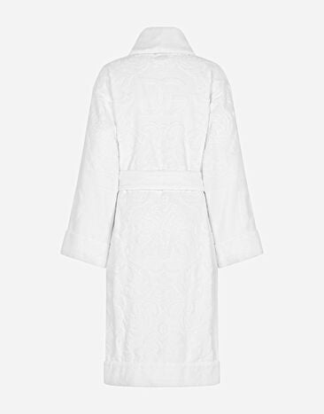 Dolce & Gabbana Bath Robe in Terry Cotton Jacquard Multicolor TCF009TCAGM