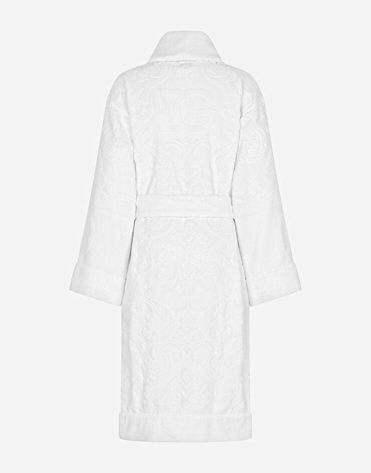 Dolce & Gabbana Bath Robe in Terry Cotton Jacquard Multicolor TCF009TCAGM