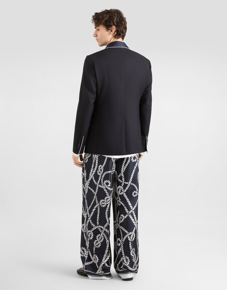 Dolce & Gabbana Pantalones Vanity en twill de seda con estampado marino Dolce & Gabbana Pantalones Vanity en twill de seda con estampado marino Multicolor GP23FTHI142