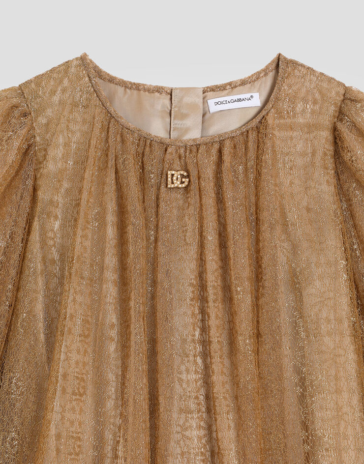 Dolce & Gabbana Lamé lace dress Gold L54DN3FLSMK