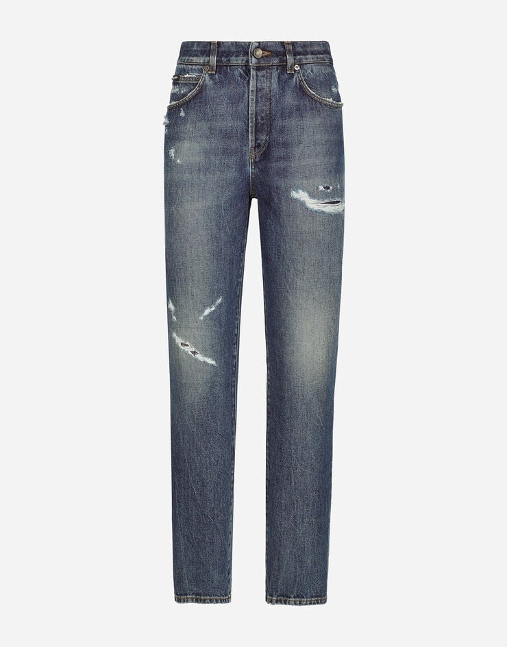 Dolce & Gabbana Denim jeans with rips Blue FTC3DDG8KQ9