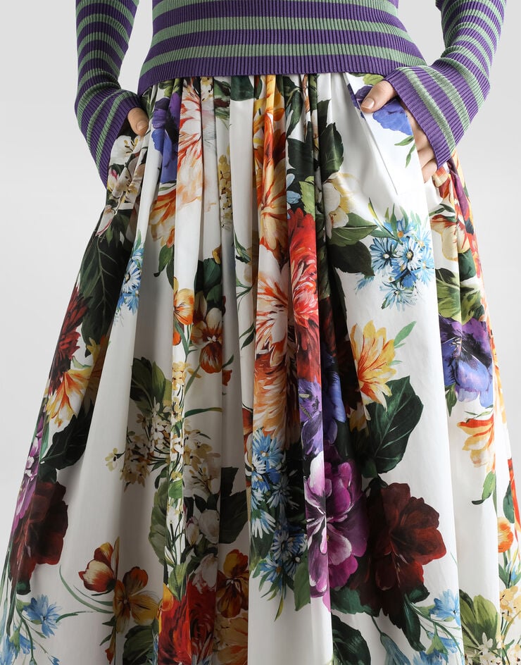 Dolce & Gabbana Rock mit Blumenbouquet-Print Drucken F4C6QTHS5TR