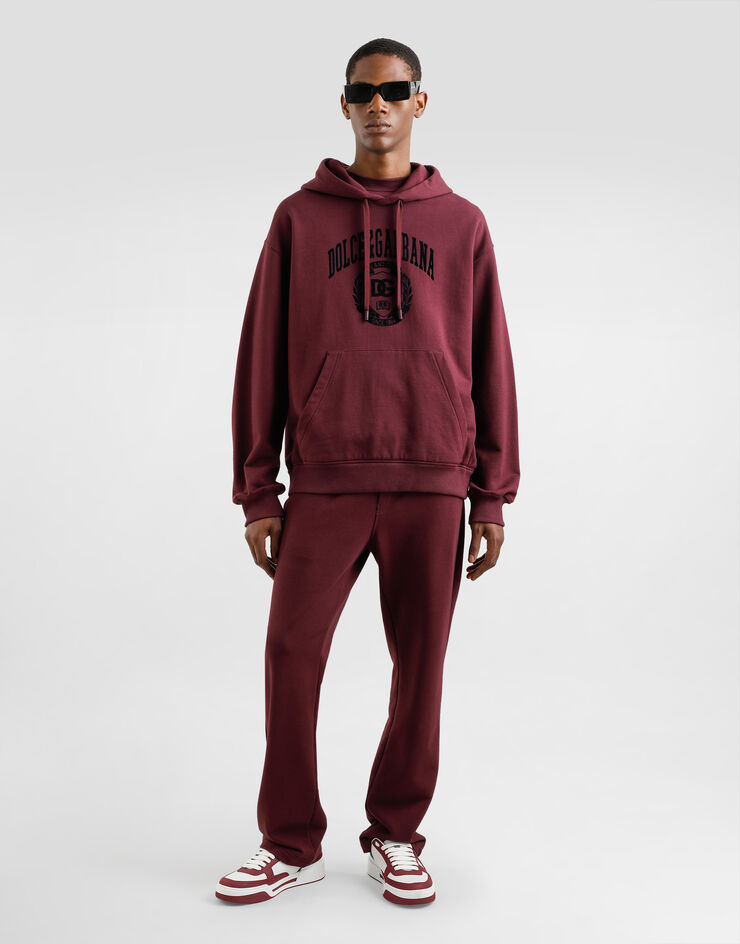 Dolce & Gabbana Sudadera con capucha de algodón con logotipo Burdeos G9ZU0TG7O1Z