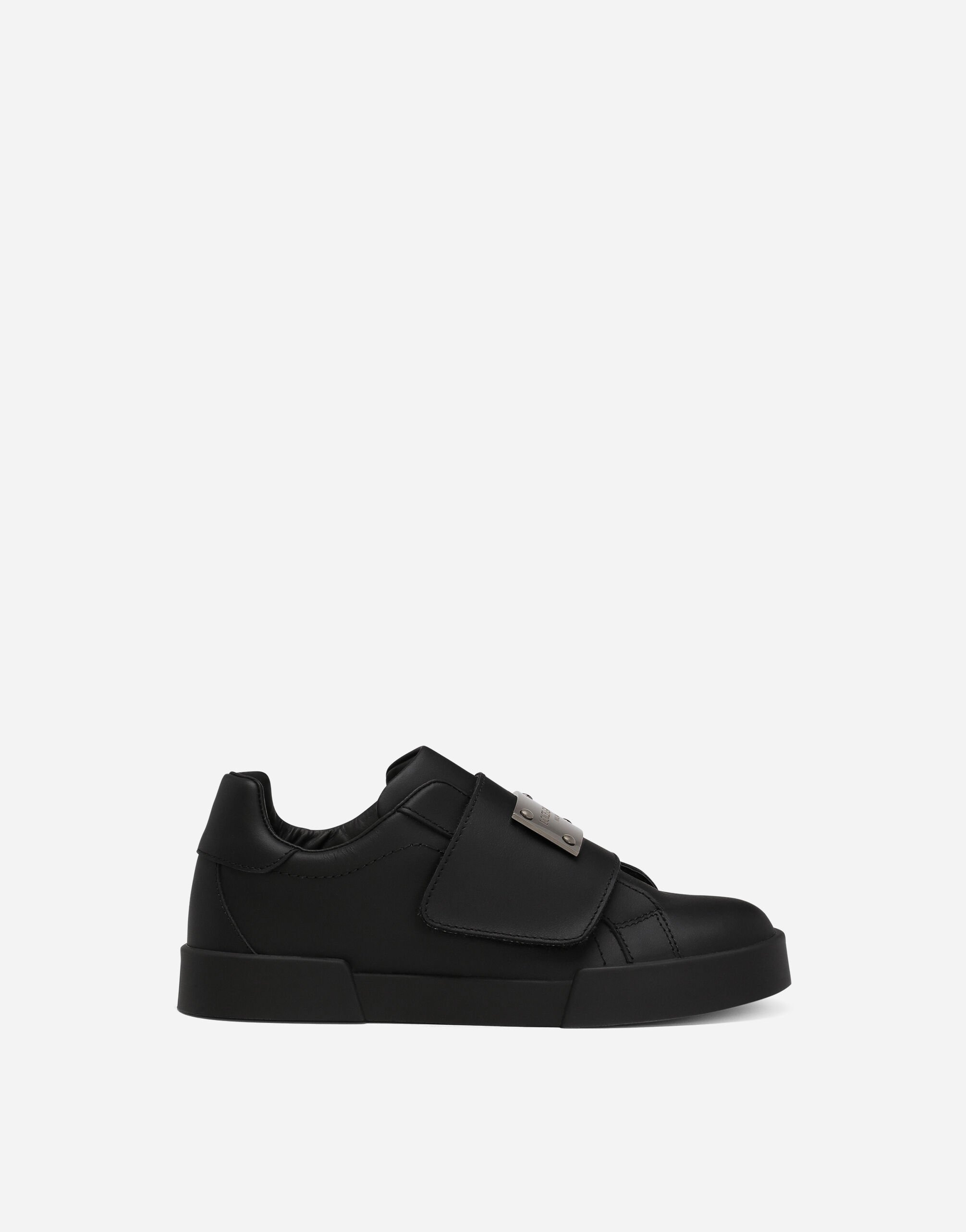 Calfskin Portofino sneakers in Black for Men Dolce Gabbana