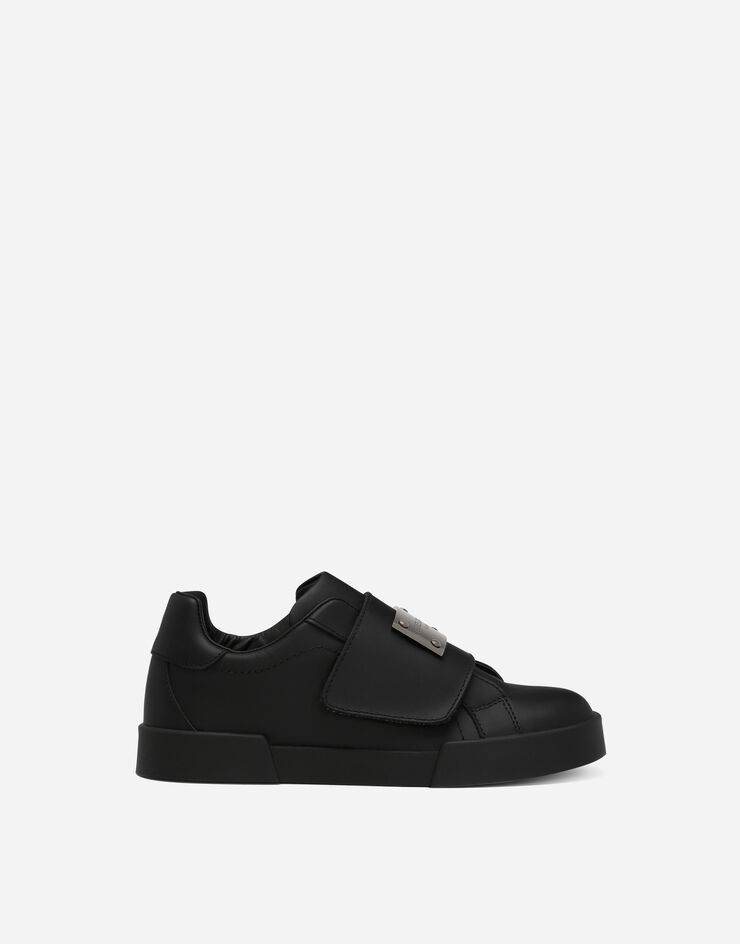 Dolce&Gabbana Sneaker Portofino aus Kalbsleder Schwarz DA5156A3444