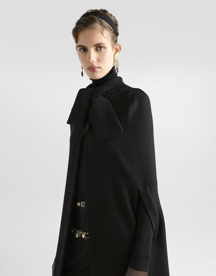 Dolce & Gabbana Cape aus Wollkrepp Schwarz F0W3ZTFU2TZ