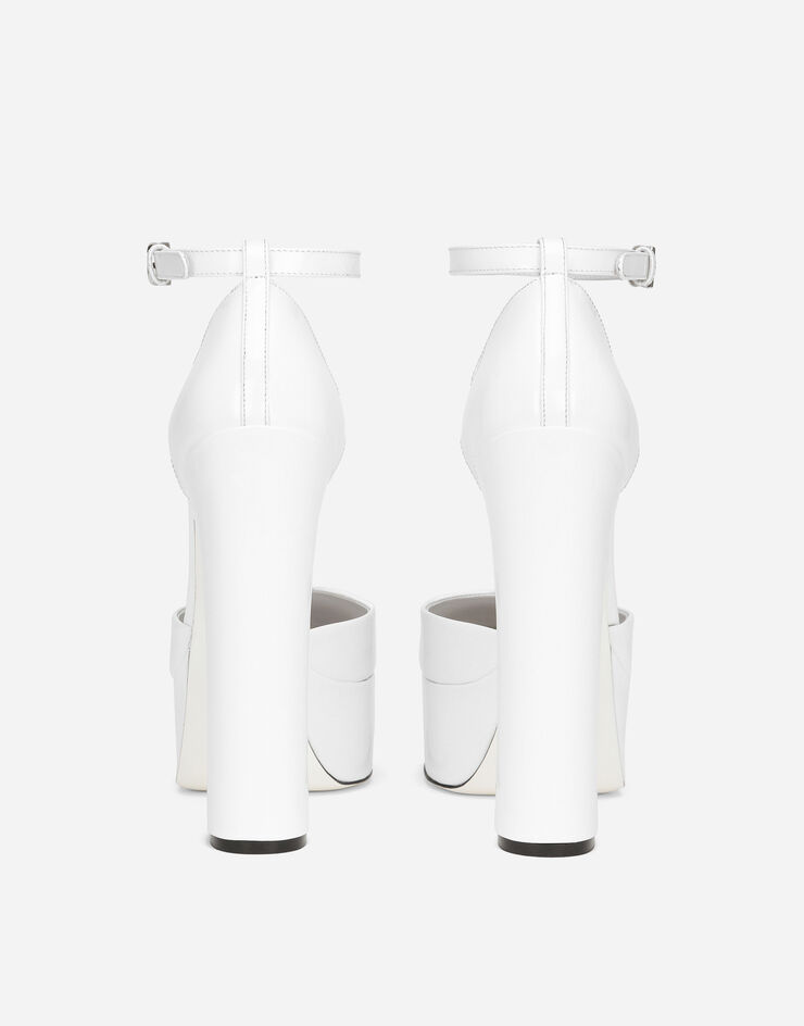 Polished calfskin platforms in White for Women Dolce&Gabbana®