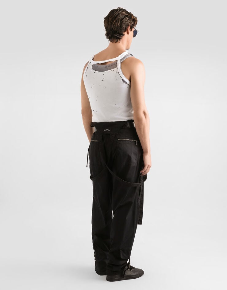 Dolce & Gabbana Distressed jersey tank top White G8TO4TG7PYW