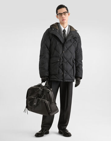 Dolce & Gabbana Doudoune en flanelle de laine vierge Gris G9CGZTHU2C7