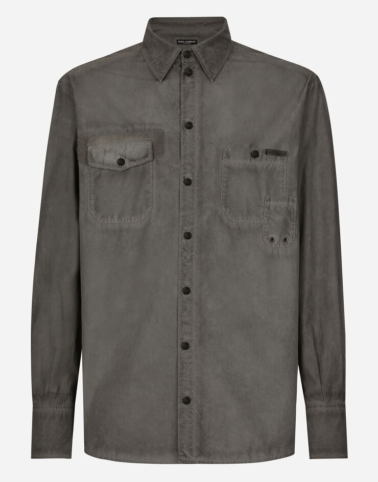 Dolce & Gabbana Camisa oversize de algodón Gris G5MA7TG8LH4