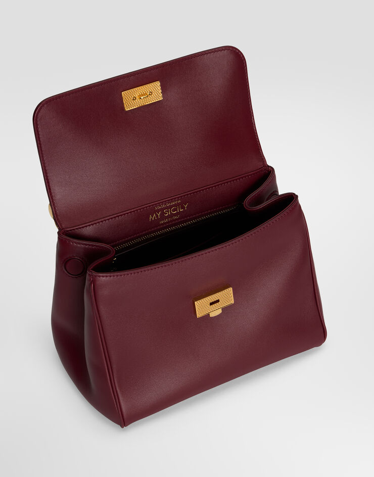 Dolce & Gabbana Small My Sicily handbag in plongé calfskin Bordeaux BB7781B7321