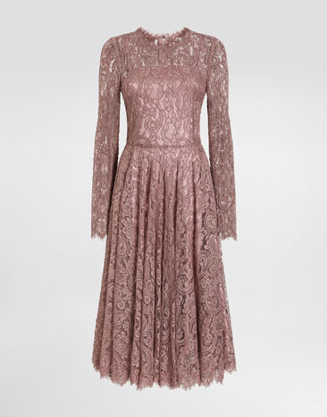 Dolce & Gabbana Kleid aus Spitze Lilac F6TJOTILMDR
