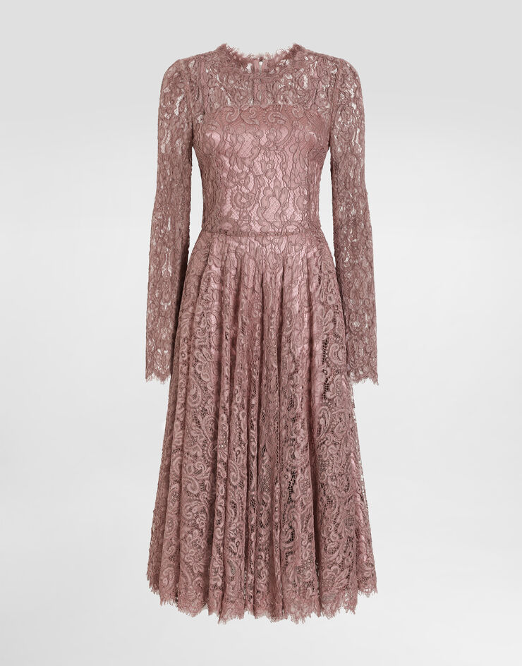 Dolce & Gabbana Kleid aus Spitze Lilac F6TJOTILMDR