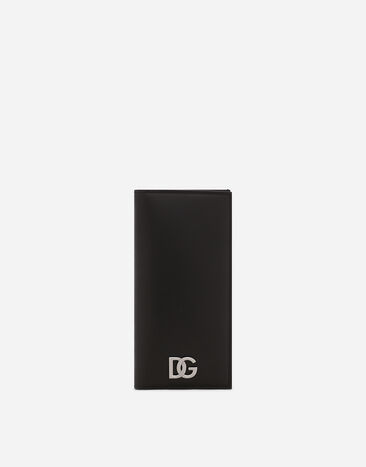 Dolce & Gabbana DG 로고 카프스킨 콘티넨털 지갑 블랙 BP2573AW576
