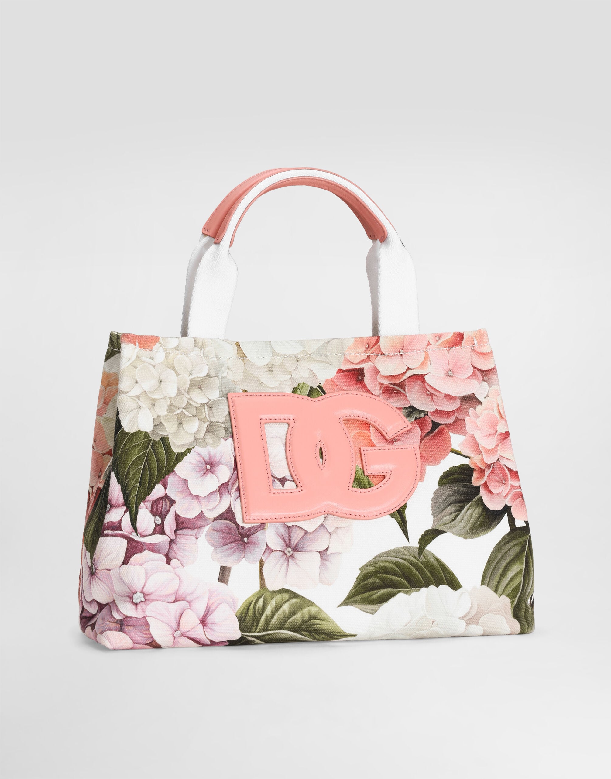 Hydrangeas-print canvas shopping bag in Multicolor for Girls
