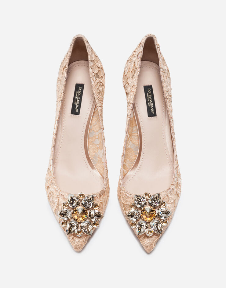 Dolce & Gabbana Lace rainbow pumps with brooch detailing Pink CD0066AL198