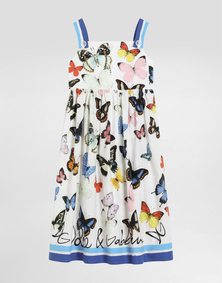 Dolce & Gabbana Poplin dress with butterfly print Print L54DE4FI5KS