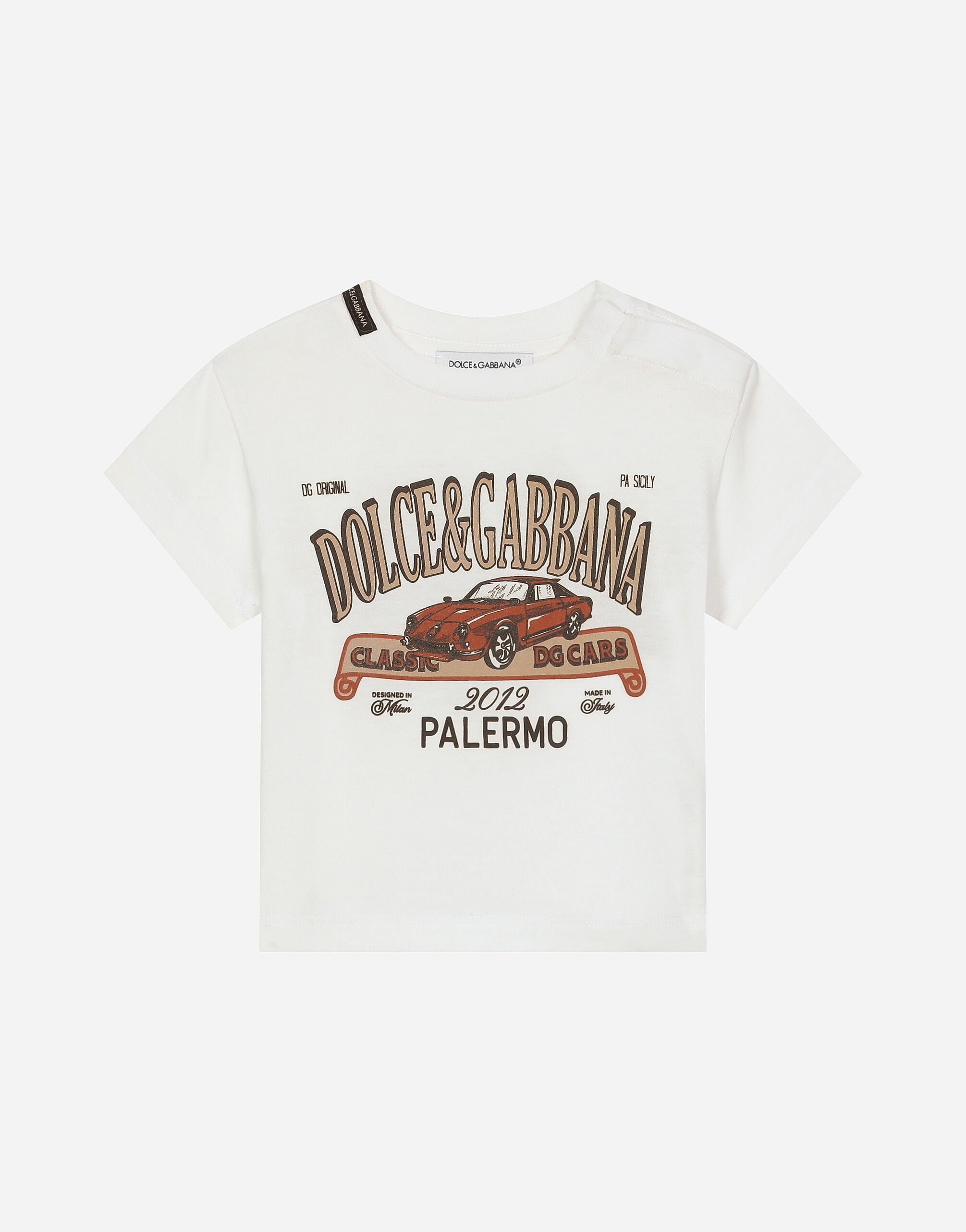 Dolce & Gabbana T-shirt in jersey con logo DG palermo Stampa L1JWITHS7O3