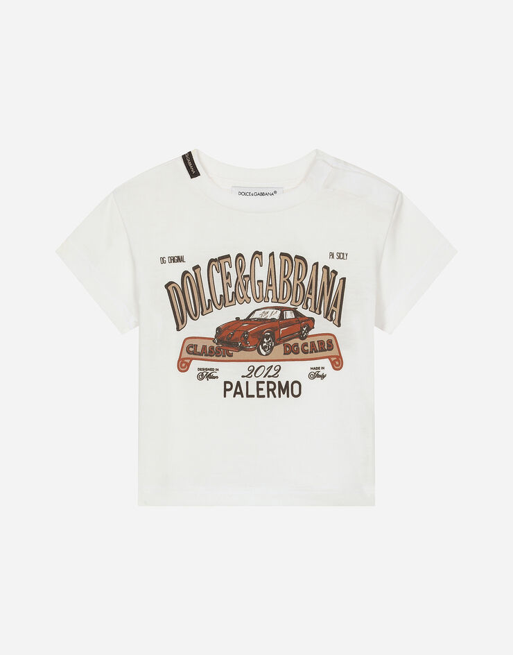 Dolce & Gabbana T-shirt en jersey avec logo DG palermo Blanc L1JTEYG7NYA