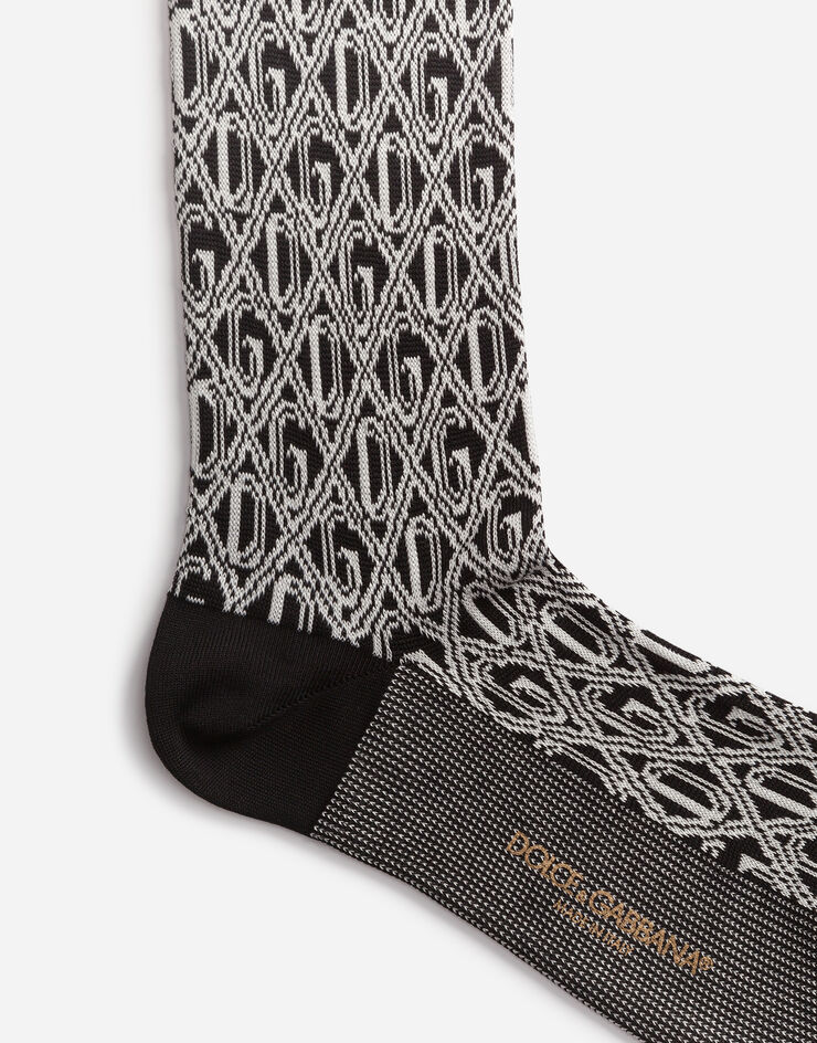 Dolce & Gabbana Jacquard DG logo socks BLACK/WHITE GC126AG1JDN