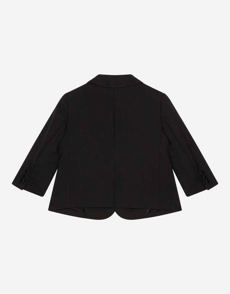 Dolce & Gabbana 弹力羊毛帆布单排扣礼服套装 黑 L11U49FUBBG