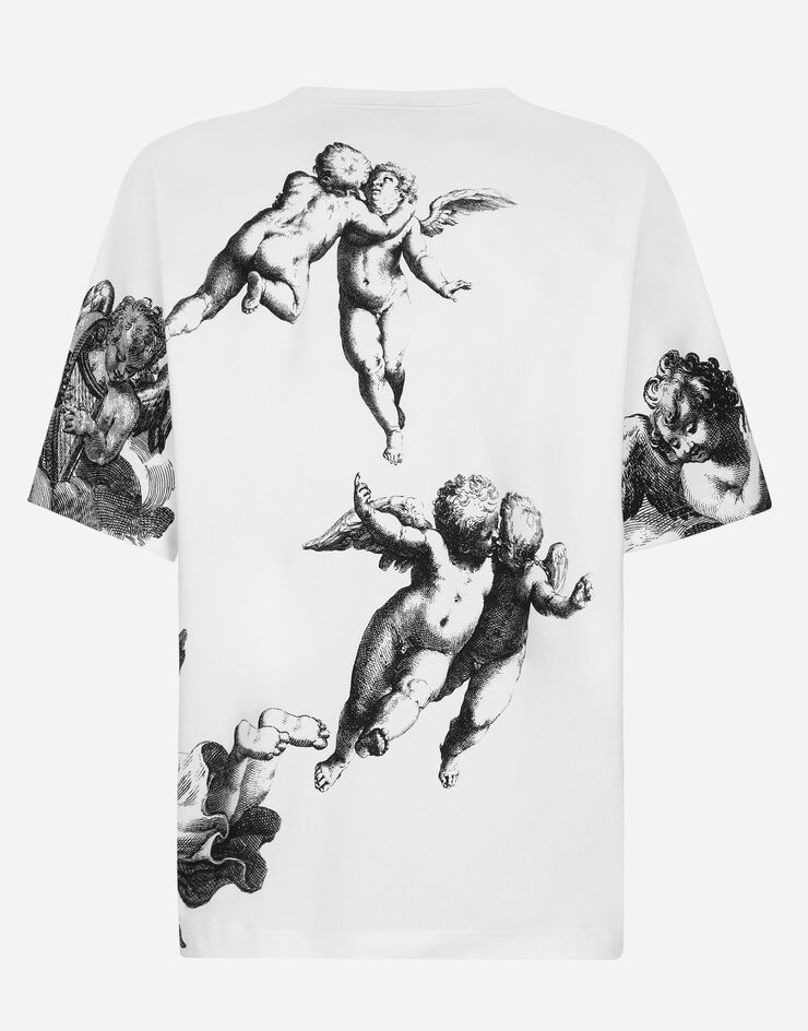 Dolce & Gabbana Kurzarm-T-Shirt Engel-Print BLANCO DOLCE&GABBANA Weiss I8ANTMII7AL