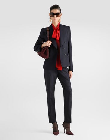 Dolce & Gabbana Turlington double-breasted jacket in pinstripe wool Multicolor F2JBGTFRBDR