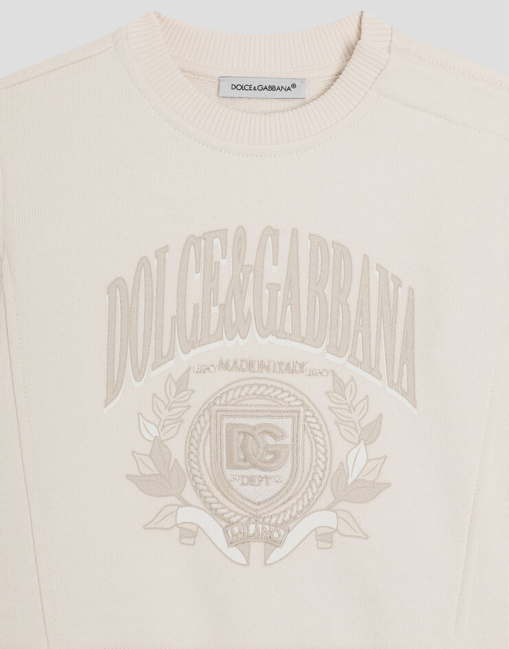Dolce & Gabbana Felpa girocollo con stampa Dolce&Gabbana Panna L1JWLYG7O5B
