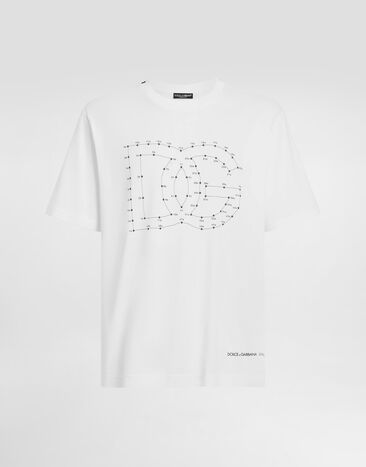 Dolce & Gabbana Cotton T-shirt with logo White G8PN9TG7O4N