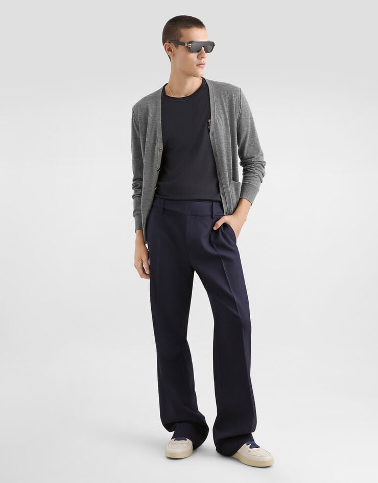 Dolce & Gabbana T-shirt with heraldic patch Blue G8PT1ZG7PZU