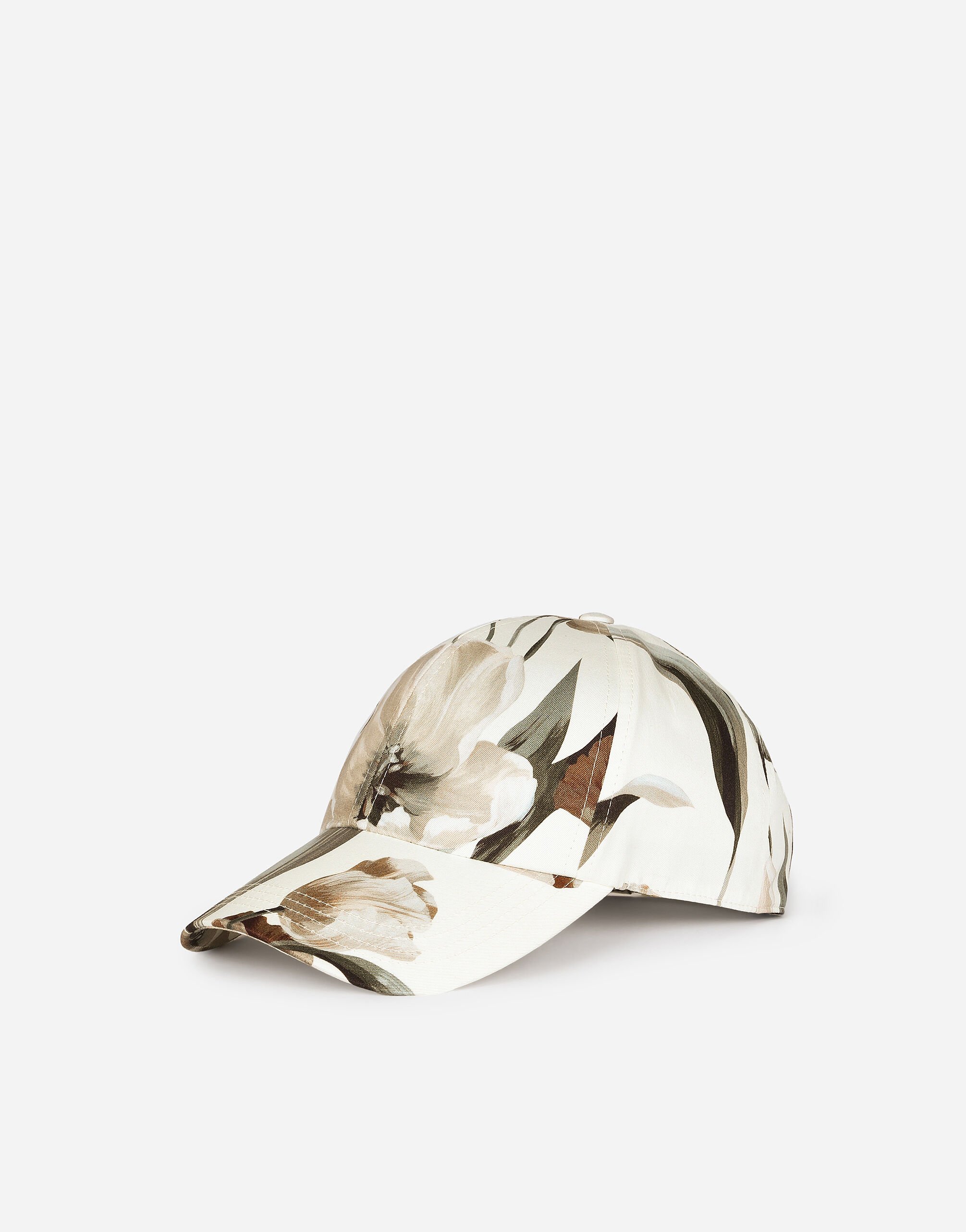 Dolce & Gabbana Gabardine baseball cap with tulip print Print G5JH9TIS1UW