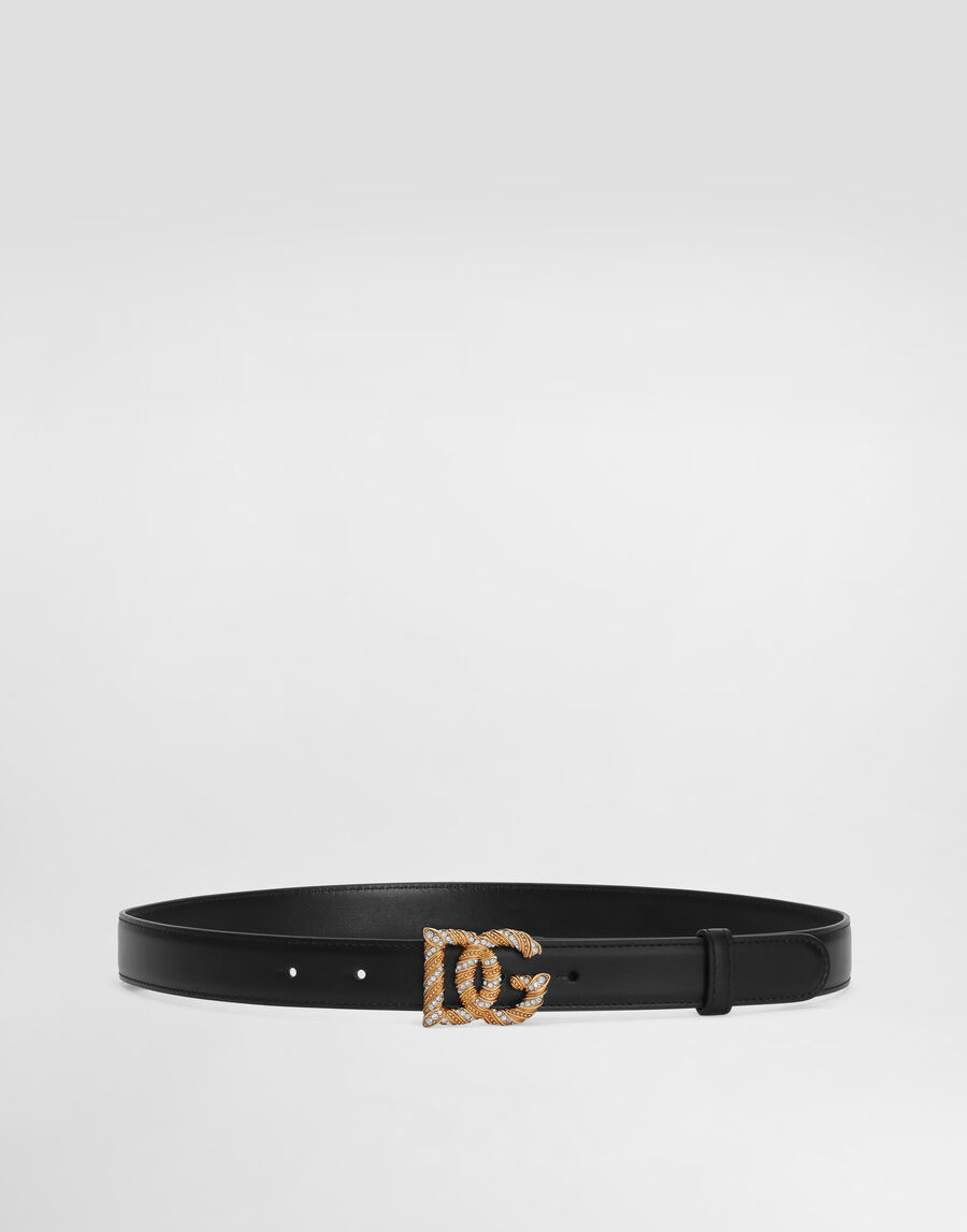 Calfskin belt with DG logo