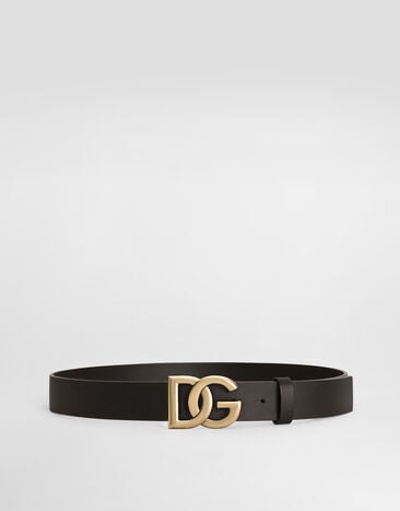 Dolce & Gabbana Lux leather belt with crossover DG logo buckle Multicolor BC4644AX622