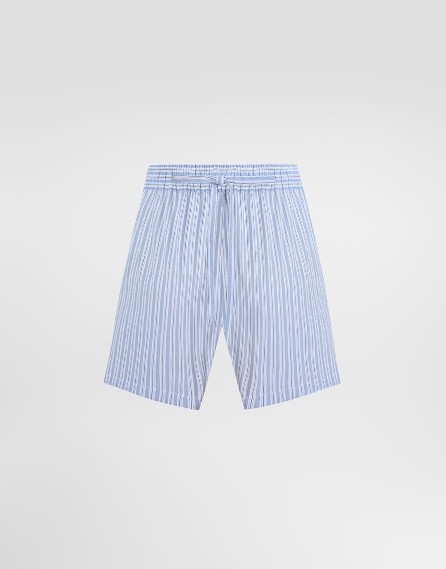 Striped poplin shorts