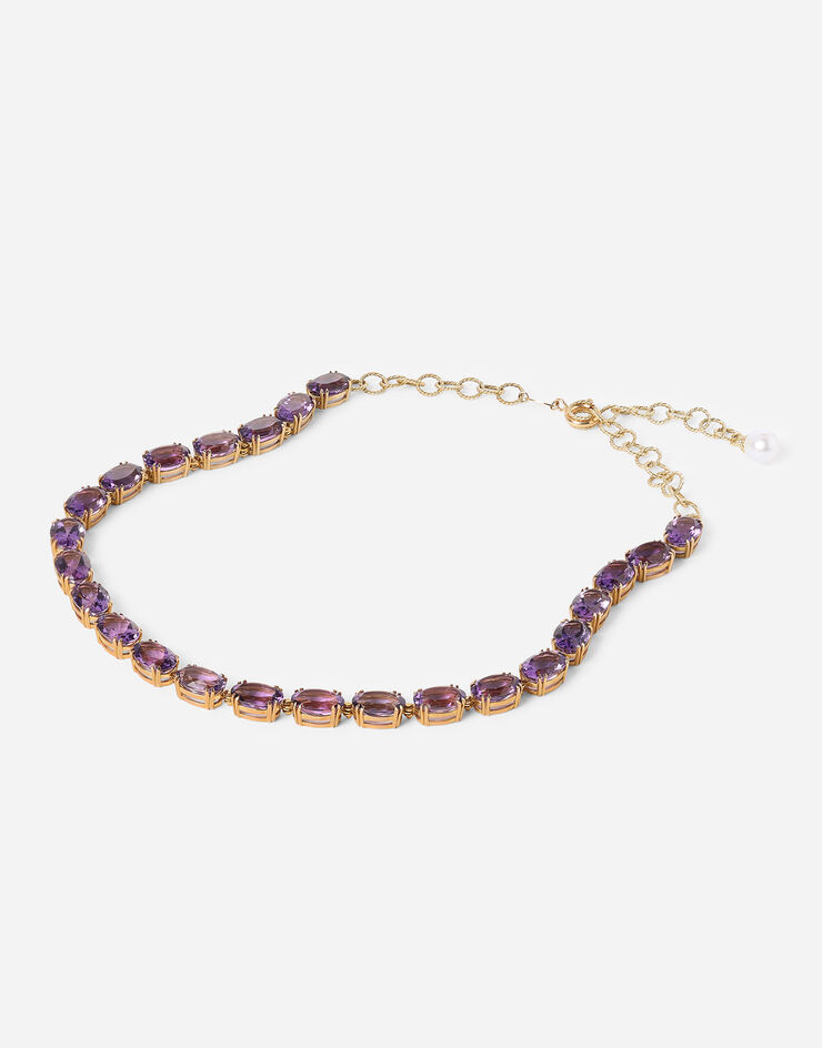 Dolce & Gabbana Anna necklace in yellow 18kt gold with amethysts Gold WNFA4GWAM01