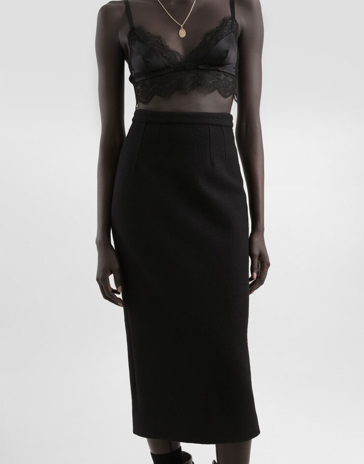 Dolce & Gabbana Wool pencil skirt Black F4DAMTHU2BB