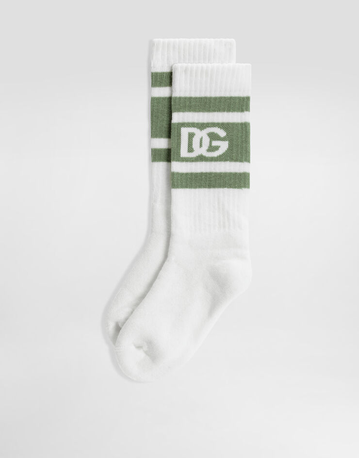 Dolce & Gabbana Socks with intarsia logo Beige LBKAC5JBCI6